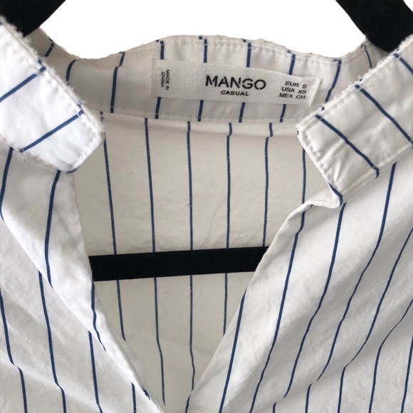Mango Striped White and blue Collared button-down Shirt - Picture 5 of 9